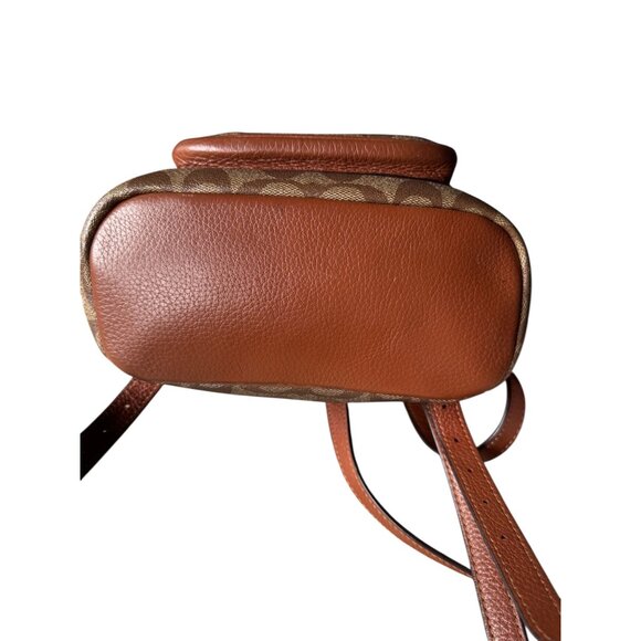 Coach C4120 Pennie Backpack Signature Canvas Brown Leather Drawstring Snap Close - Picture 8 of 16